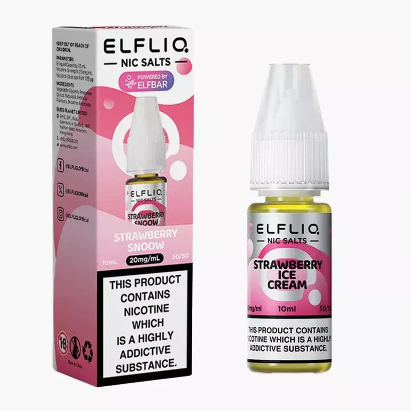 ELFLIQ Strawberry Ice Cream 10 ml krabica – ELFLIQ nikotínová soľ s príchuťou jahodová zmrzlina