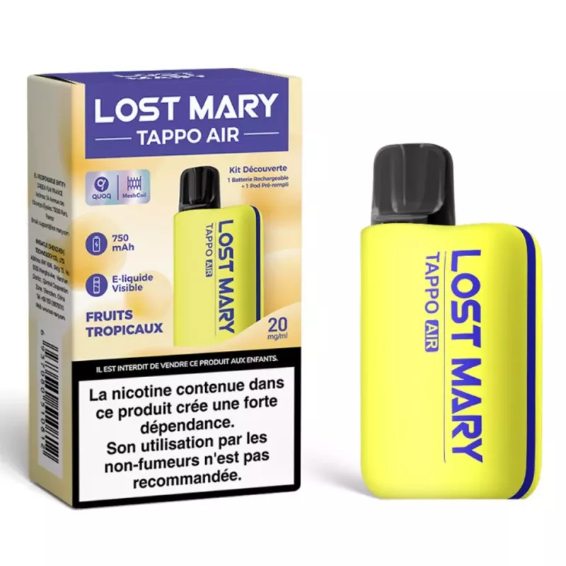 Lost Mary Tappo Air Starter Kit 750 mAh Yellow – Tropical Fruits