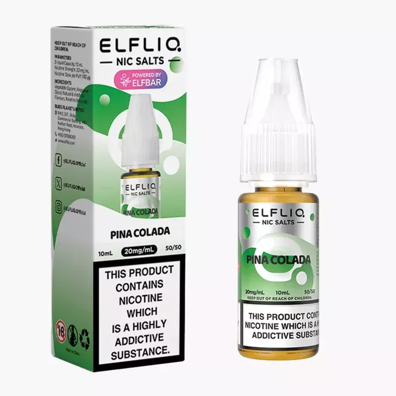ELFLIQ Piña Colada 10 ml krabica – ELFLIQ nikotínová soľ s príchuťou ananás a kokos