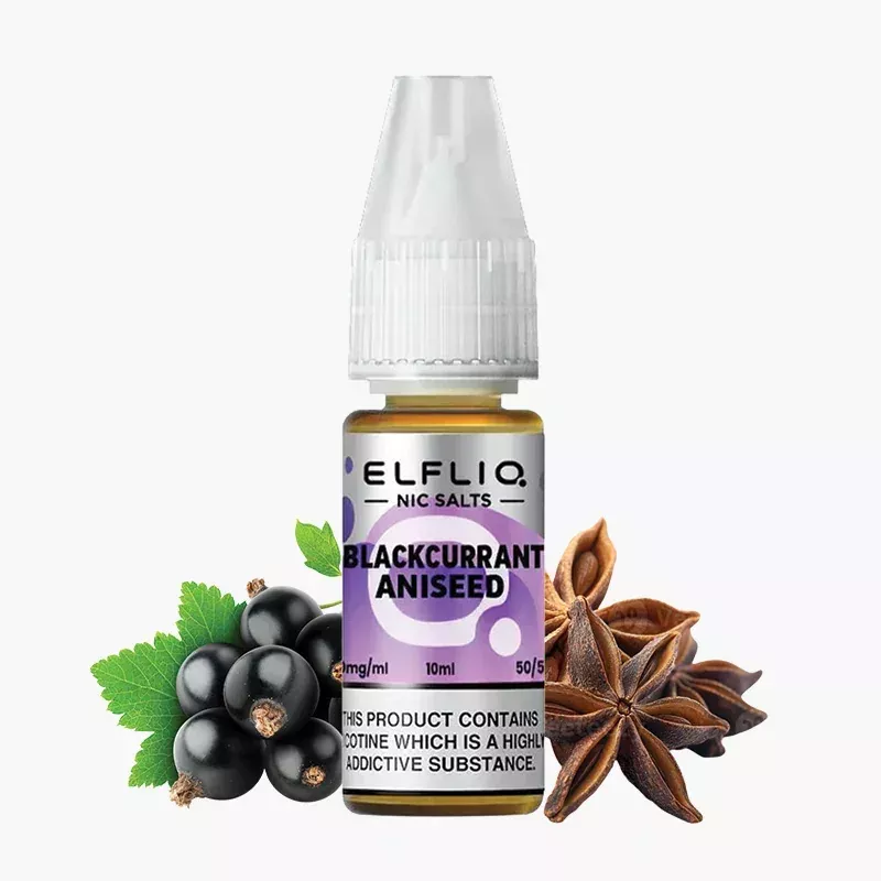 ELFLIQ Blackcurrant Aniseed Nic Salt 10 ml fľaša – ELFLIQ e-liquid s príchuťou čierna ríbezľa a aníz