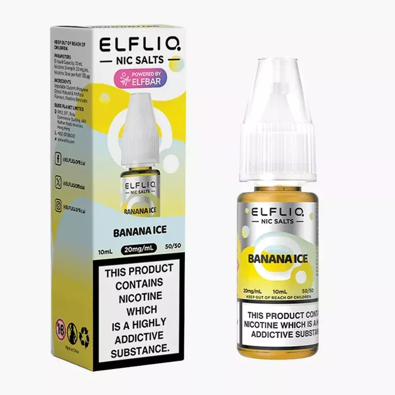 ELFLIQ Banana Ice Nic Salt 10 ml krabica – ELFLIQ nikotínová soľ s príchuťou banán s ľadom