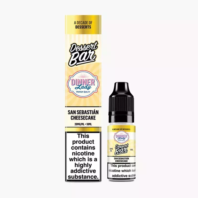 Dinner Lady Salts Desserts San Sebastian Cheesecake 10 ml krabica – Dinner Lady nikotínová soľ s príchuťou koláč San Sebastian