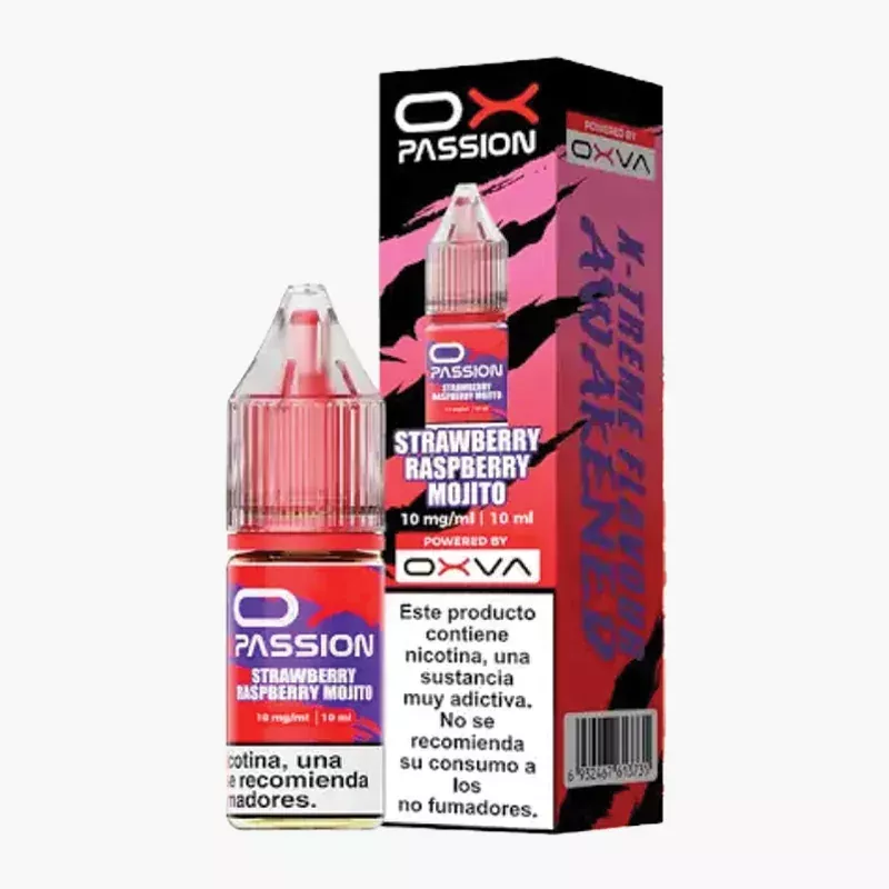 Oxva OX Passion Salts Strawberry Raspberry Mojito 10 ml krabica – jahoda, malina a mojito