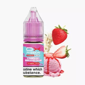 Oxva OX Passion Salts Strawberry Vanilla Ice Cream 10 ml fľaša – jahoda a vanilková zmrzlina
