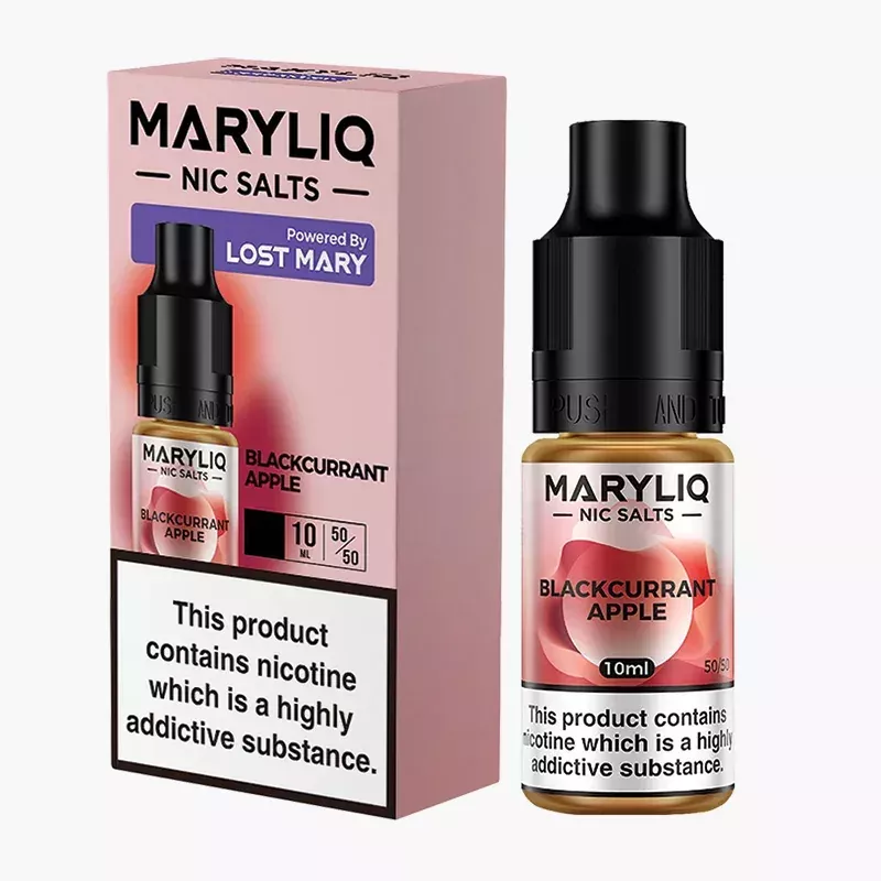 Maryliq Blackcurrant Apple 10 ml nikotínová soľ e-liquid škatuľka – príchuť čierna ríbezľa a jablko