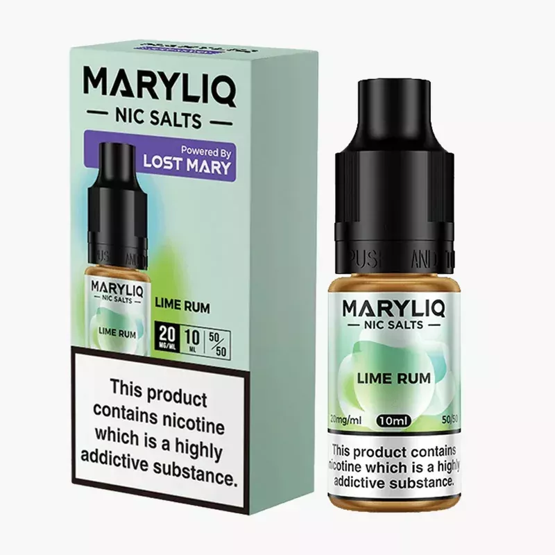 Maryliq Lime Rum 10 ml nikotínová soľ e-liquid škatuľka – príchuť limetka a rum