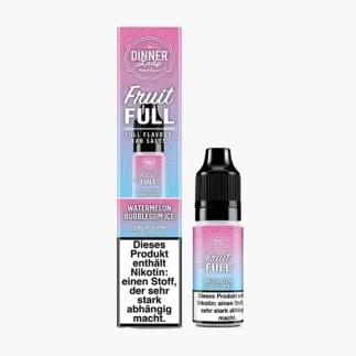 Dinner Lady Fruit FULL Salt Full Watermelon Bubblegum Ice 10 ml