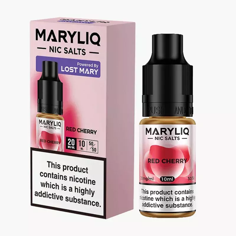 Maryliq Red Cherry 10 ml nikotínová soľ e-liquid škatuľka – príchuť červená čerešňa