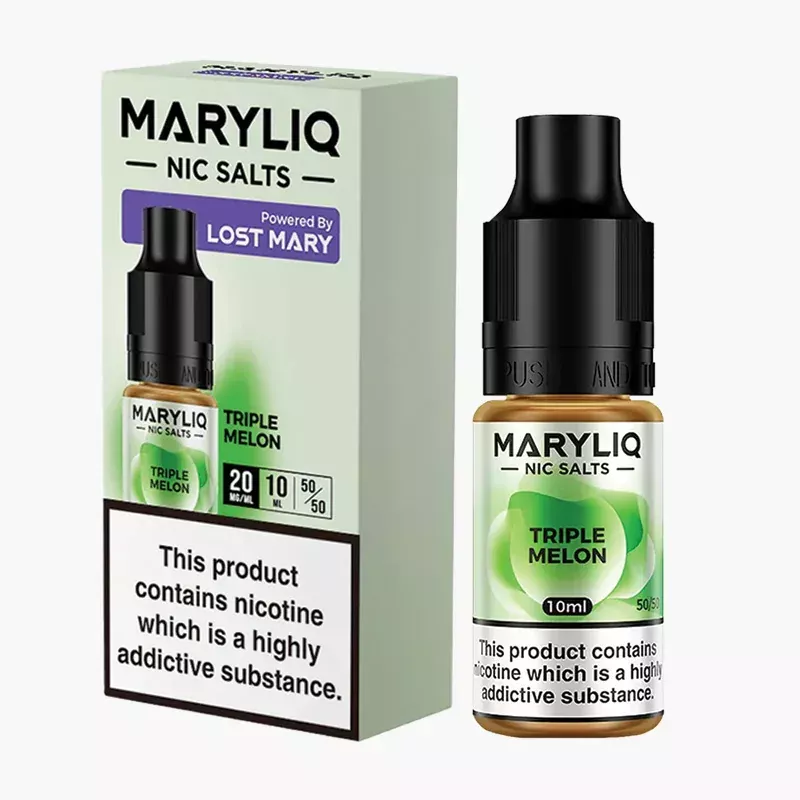 Maryliq Triple Melon 10 ml nikotínová soľ e-liquid škatuľka – príchuť trojitý melón