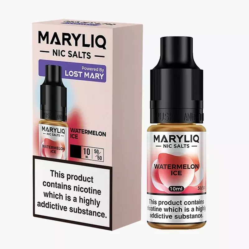 Maryliq Watermelon Ice 10 ml nikotínová soľ e-liquid škatuľka – príchuť chladivý melón