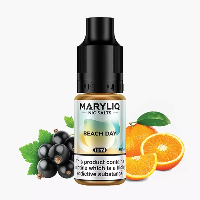 Maryliq Beach Day 10 ml nikotínová soľ e-liquid fľaštička – príchuť tropický ovocný mix
