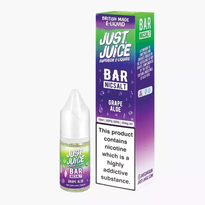 Just Juice Salt Grape & Aloe 10 ml krabica – hrozno a aloe vera