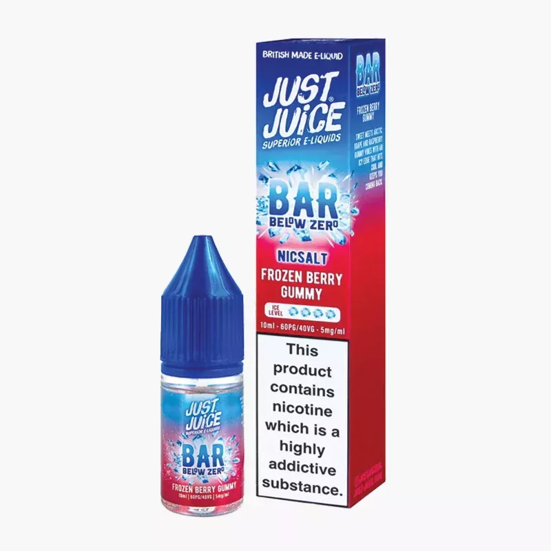Just Juice Below Zero Salts Frozen Berry Gummy 10 ml krabica – ľadové bobuľové želé cukríky