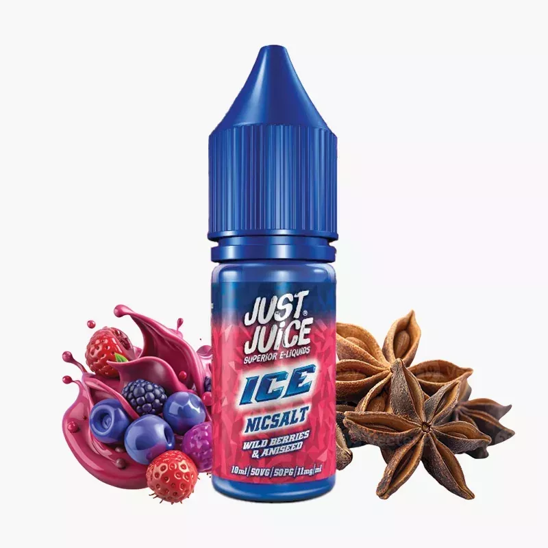 Just Juice Salt ICE Wild Berries Aniseed 10 ml fľaša – lesné ovocie a aníz s ľadom