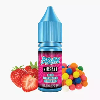 Brutal Salts By Just Juice Sour Strawberry Bubblegum 10 ml fľaša – kyslá jahoda a žuvačka