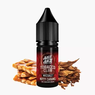 Just Juice Salt Tobacco Club Nutty Caramel 10 ml fľaša – tabak, oriešky a karamel
