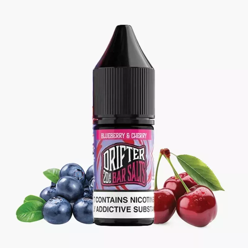 Drifter Blueberry Cherry Nic Salt 10 ml e-liquid fľaša – čučoriedka a čerešňa