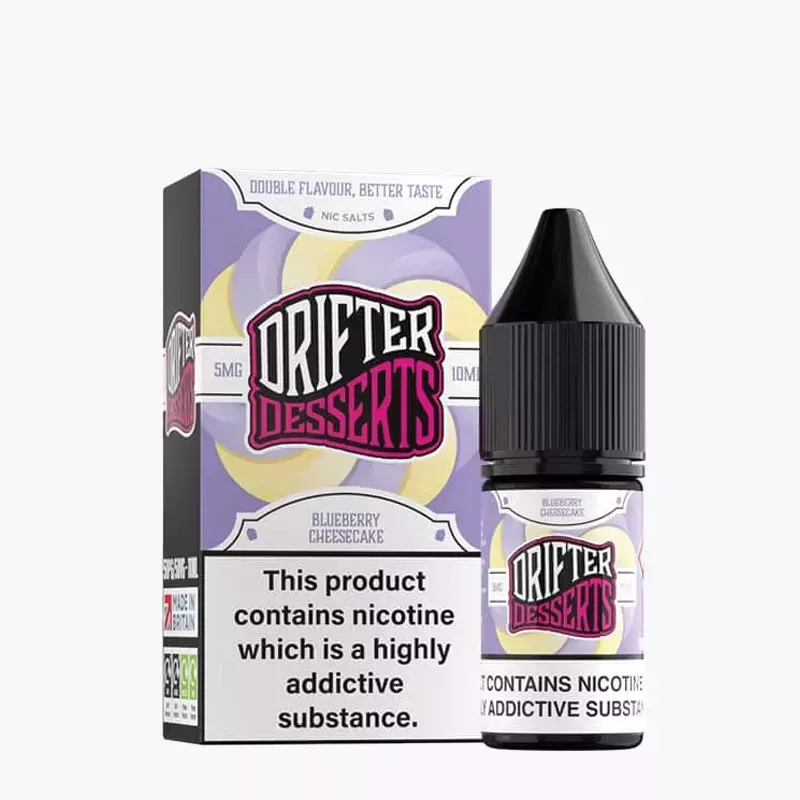 DRIFTER Desserts Salt Blueberry Cheesecake 10 ml krabica – čučoriedkový tvarohový koláč