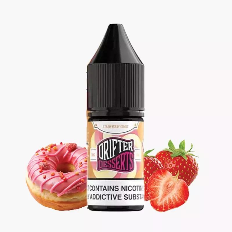 DRIFTER Desserts Salt Strawberry Donut 10 ml fľaša – jahodová šiška