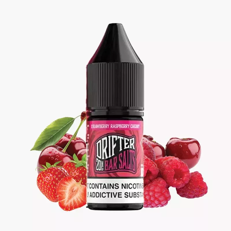 DRIFTER Bar Salts Strawberry Raspberry Cherry 10 ml fľaša – jahoda, malina a čerešňa