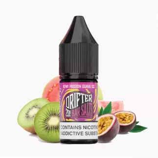 DRIFTER Bar Salts Kiwi Passion Guava Ice 10 ml fľaša – kivi, marakuja a guava s ľadom