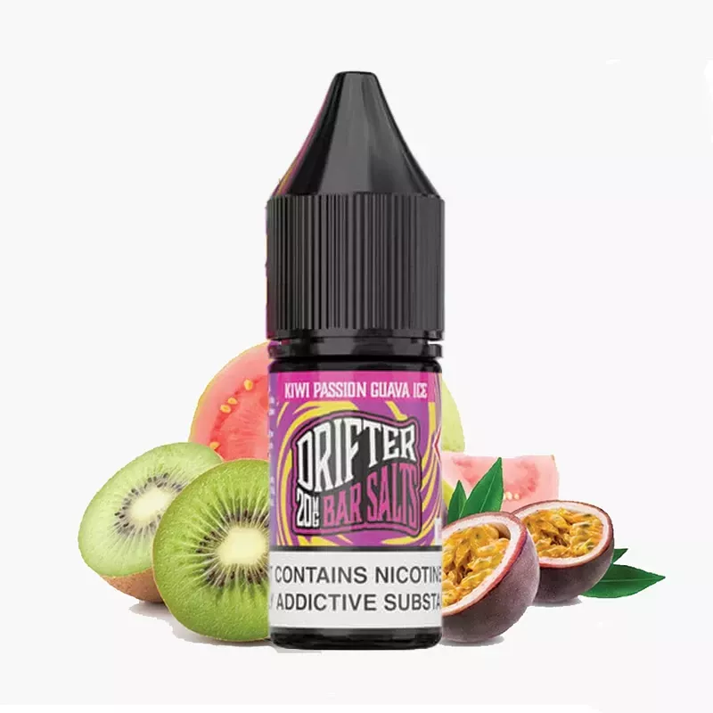 DRIFTER Bar Salts Kiwi Passion Guava Ice 10 ml fľaša – kivi, marakuja a guava s ľadom