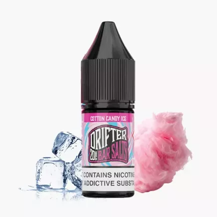 DRIFTER Bar Salts Cotton Candy Ice 10 ml – lahvička e-liquidu s nikotinovou solí, chladivá příchuť cukrové vaty