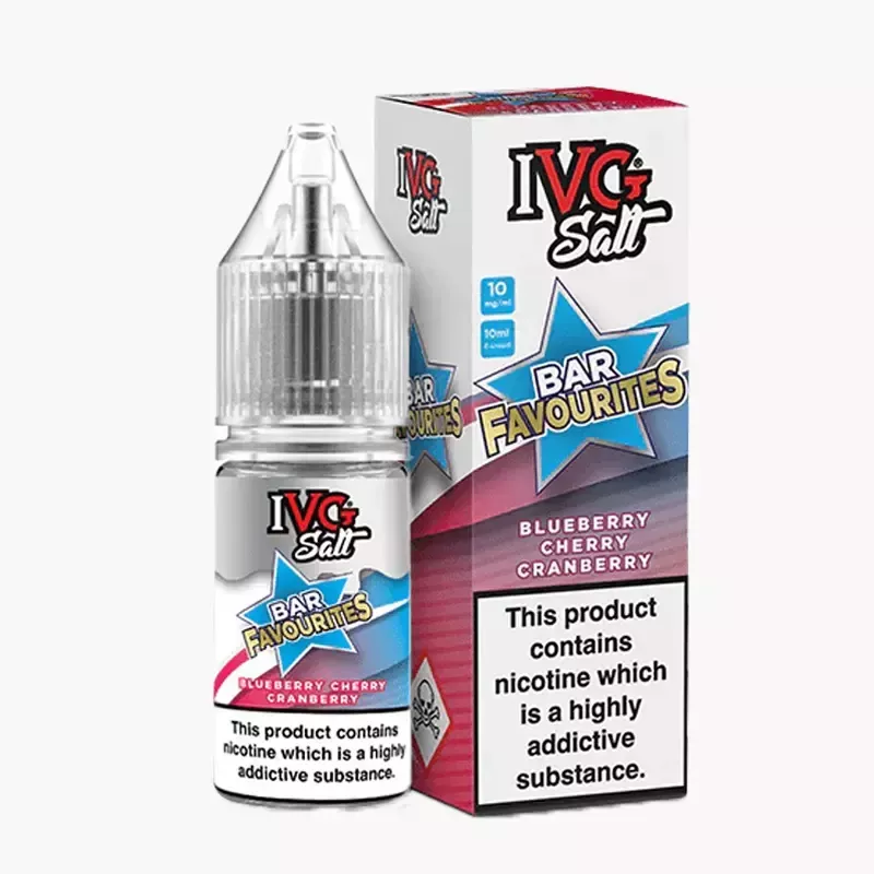 IVG Favourite Bar Salts Blueberry Cherry Cranberry 10 ml krabica – čučoriedka, čerešňa a brusnica