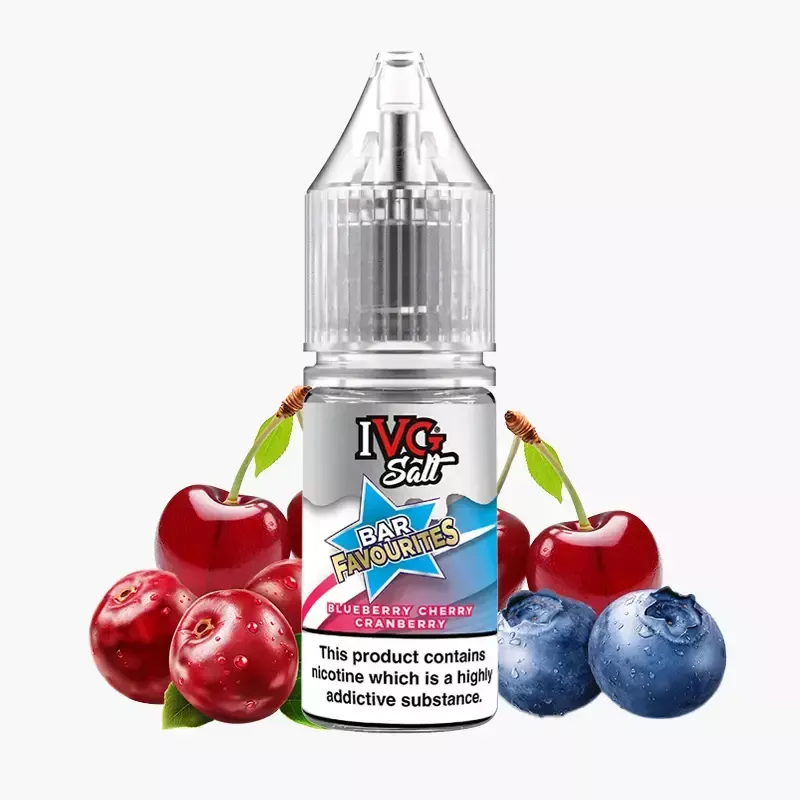 IVG Favourite Bar Salts Blueberry Cherry Cranberry 10 ml fľaša – čučoriedka, čerešňa a brusnica