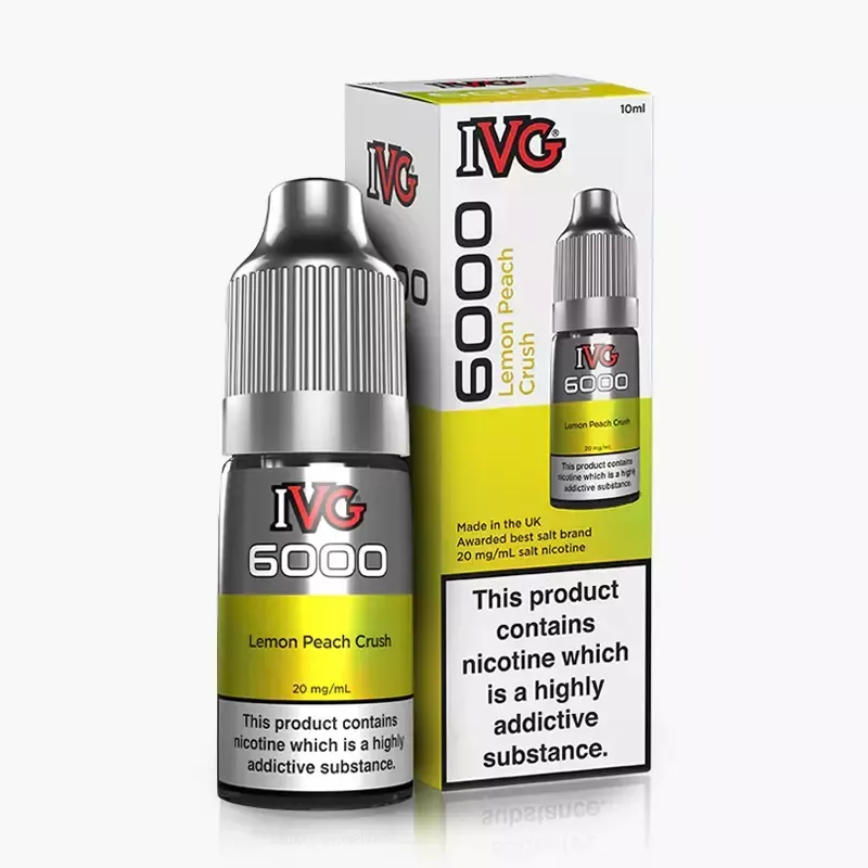 IVG 6000 Salts Lemon Peach Crush 10 ml krabica – citrón a broskyňa