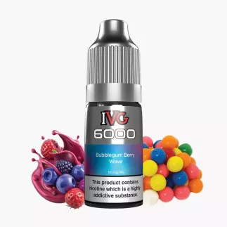 IVG 6000 Salts Bubblegum Berry Wave 10 ml fľaša – bobuľová žuvačka